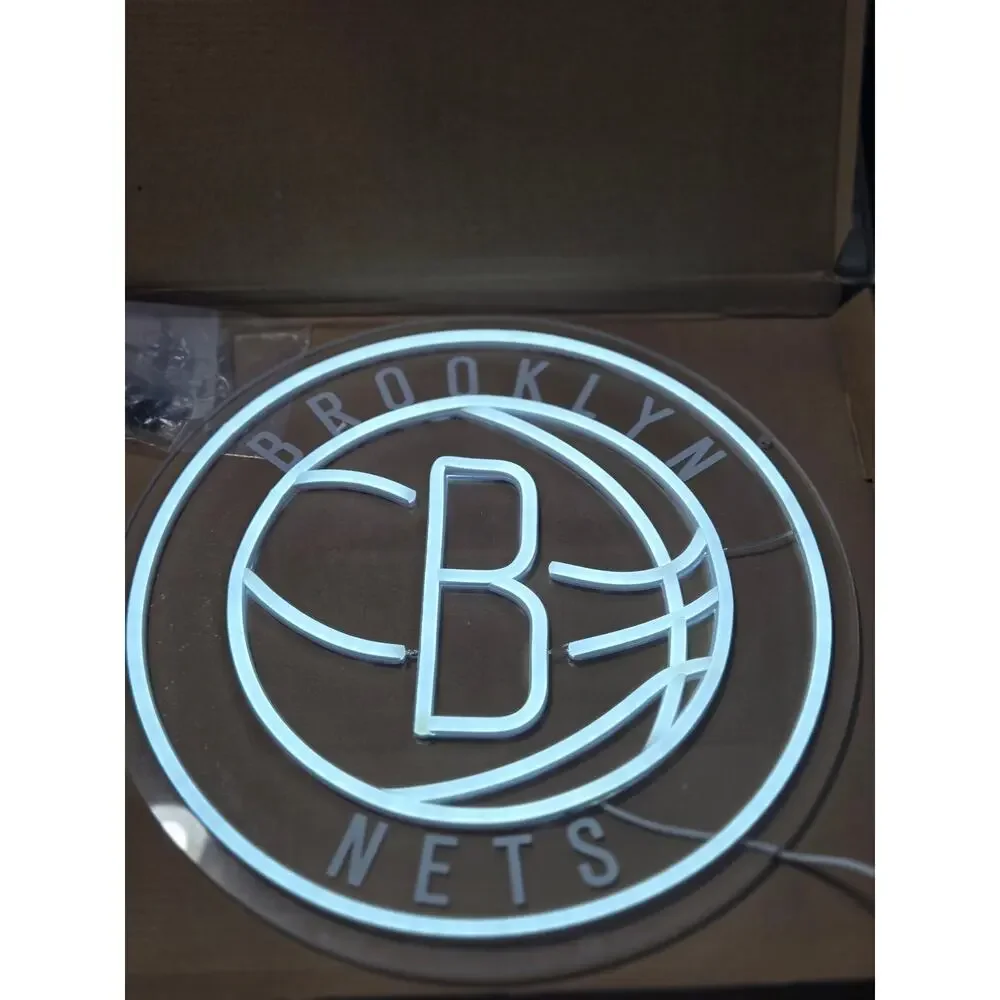 Brooklyn Nets LED Neon Sign Basketball Logo Wall Light USB Powered New